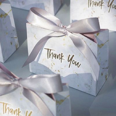 Hot Stamping Surface Handling Small Packaging Paper Bag for Wedding Candy Chocolate