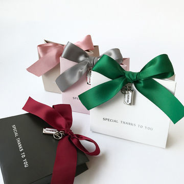 Eco-friendly Custom Printed Logo Creative Bow Shopping Bag for Cosmetics and Jewelry