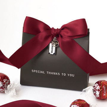 Eco-friendly Custom Printed Logo Creative Bow Shopping Bag for Cosmetics and Jewelry