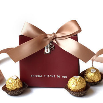 Eco-friendly Custom Printed Logo Creative Bow Shopping Bag for Cosmetics and Jewelry