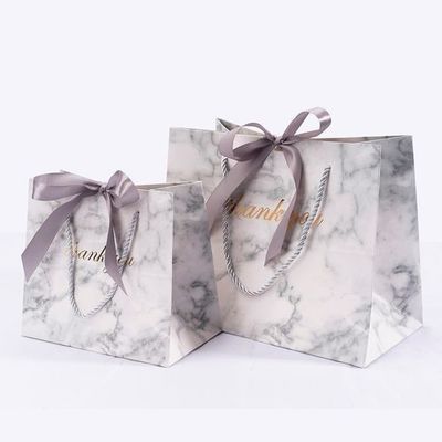 Bulk Marble Kraft Christmas Paper Gift Bags With Logo Custom Print