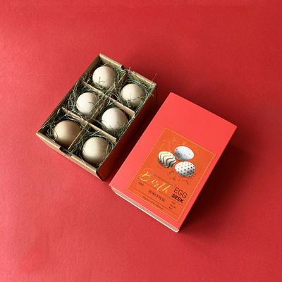 Corrugated Cardboard Egg Packaging For 6 Eggs With Gold Foil Unique Decorative Custom