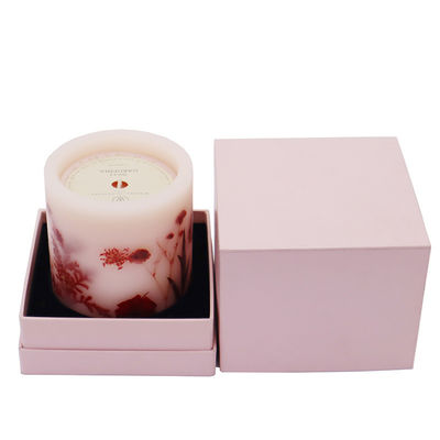 Custom Luxury Rigiding Textured Paper Candle Gift Boxes with Lid Print Own Logo Direct