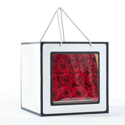 Other Gift Craft Square Paper Bag with PVC Plastic Window and Customized Design