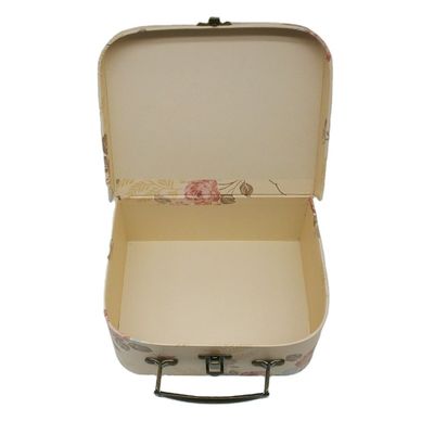 Kawayi Cute Mini Rigid Cardboard Suitcase Gift Box For Kids Printing Handling Stamping