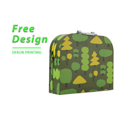 Custom Exquisite CMYK Born Baby Clothing Sock Sets in Metal Handle Gift Box Suitcase