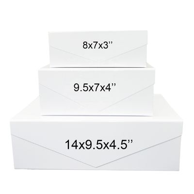 Gloss White Magnetic Folding Cardboard Gift Box for Presents Crafts Cosmetic Bridesmaid