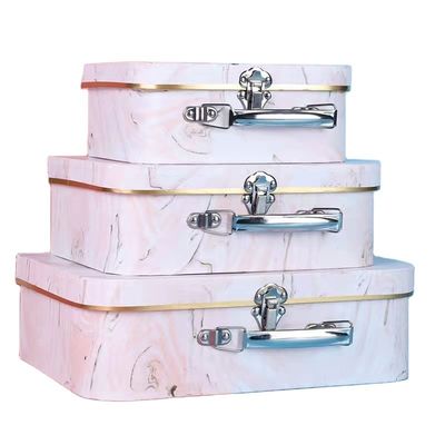 Marble Printed Empty Cardboard Suitcase Gift Box Clothing Birthday Packaging