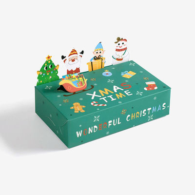 Christmas Cartoon Paper Food Packaging Box Color Creative Cake Snack Food Gift Box Custom With Logo