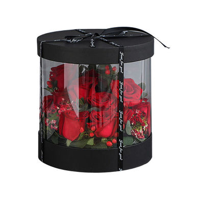 Luxurious Rose Flower Gift Set With Customizable Velvet Round And Sustainable Cardboard Rigid Boxes